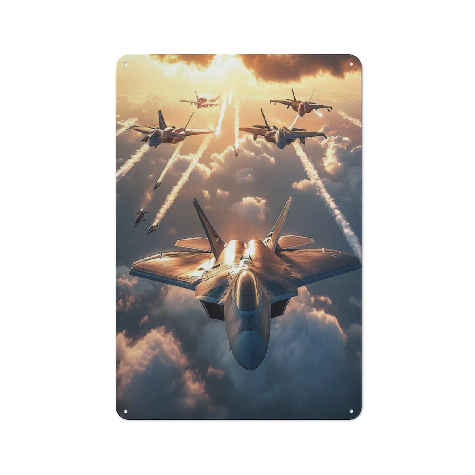 Junmoney F-22 Raptor Jet Fighter For Man Cave Or Games Room, Retro Tin Sign 30X20cm, A Christmas Gift For People Styling Man Cave And Games Room
