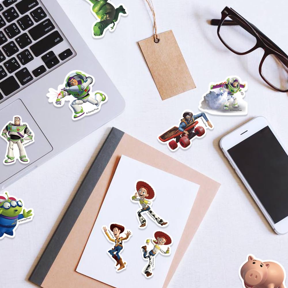 50 adesivi a tema Toy Story per bambini, carini adesivi impermeabili in vinile per bottiglia d'acqua, laptop, telefono, skateboard, bagagli, casco, decorazione fai da te, regali per ragazze e