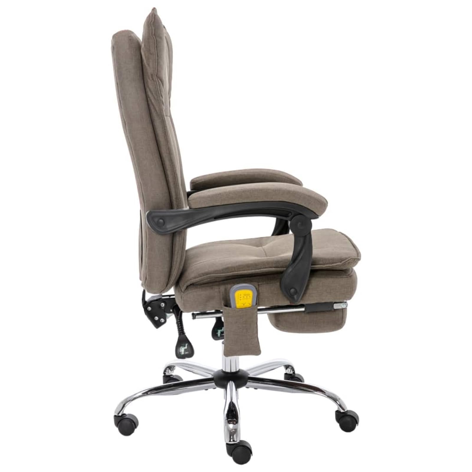 Sedia da ufficio massaggiante ergonomica con massaggio per schiena e seduta, funzione riscaldante, in tessuto, tortora, 64 x 68 x 113-120 cm, 1 pezzo, per adulti in ufficio