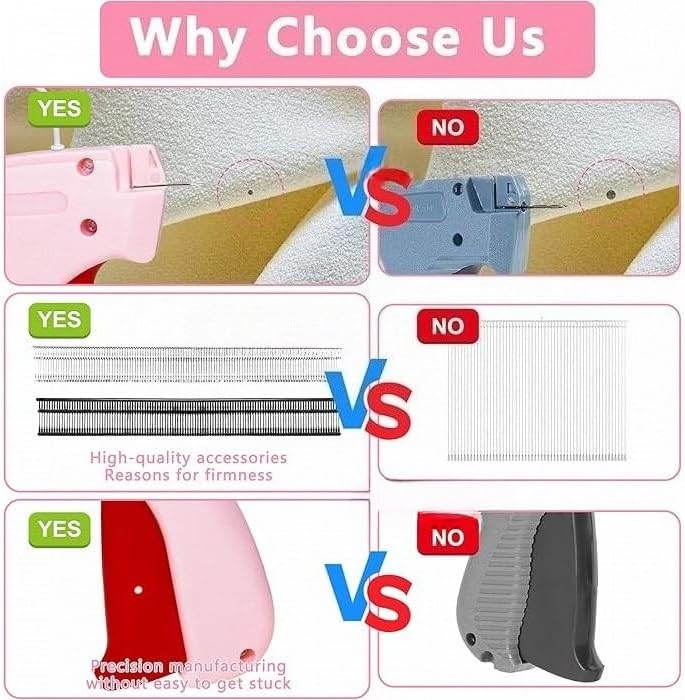 Stitch Gun for Clothes,Tagging Gun for Clothing,Stitchy Micro Stitch for Clothes,Quick Clothing Fixer,Handheld Mini Stitch Sewing gun: 5 Needle, 1000 Fasteners (Purple) - Image 4