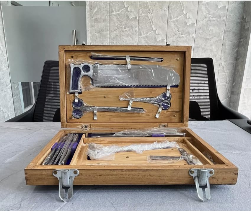 Postmortem Instrument Set/Autopsy/Dissection Kit Anatomy 19Pcs Wooden Box