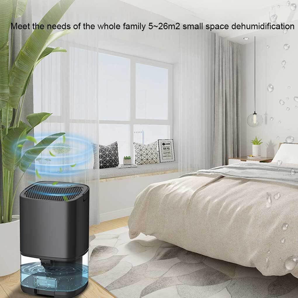 Sécheur d'air Salle de Bain Chambre déshumidification électrique absorbeur d'humidité boîte à Chaussures Portable intérieur déshumidificateur avec lumière, Black, EU Plug