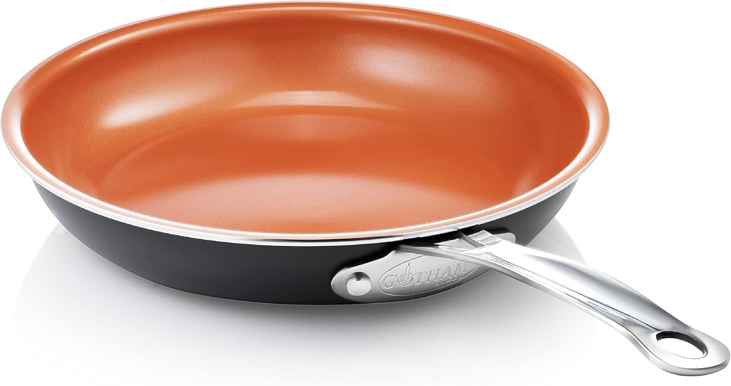 Nonstick Frying Pan - 11 Inch Ceramic Frying Pans Cooking, Fry Pan Skillet Large Frying Pan โ Dishwasher Safe, Brown