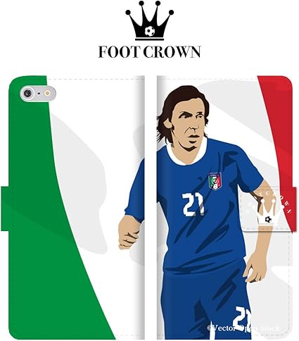 Amazon Co Jp Foot Crown フットクラウン Iphone7 対応 スマホケース 手帳型レザーケース デザイン41 イタリア 代表 ピルロ イラスト アイフォン 7 Plus 6s 6 Se 5s ケース サッカー フットボール スポーツ 手帳 型 メンズ かっこいい カワイイ Xperia エクスペリア