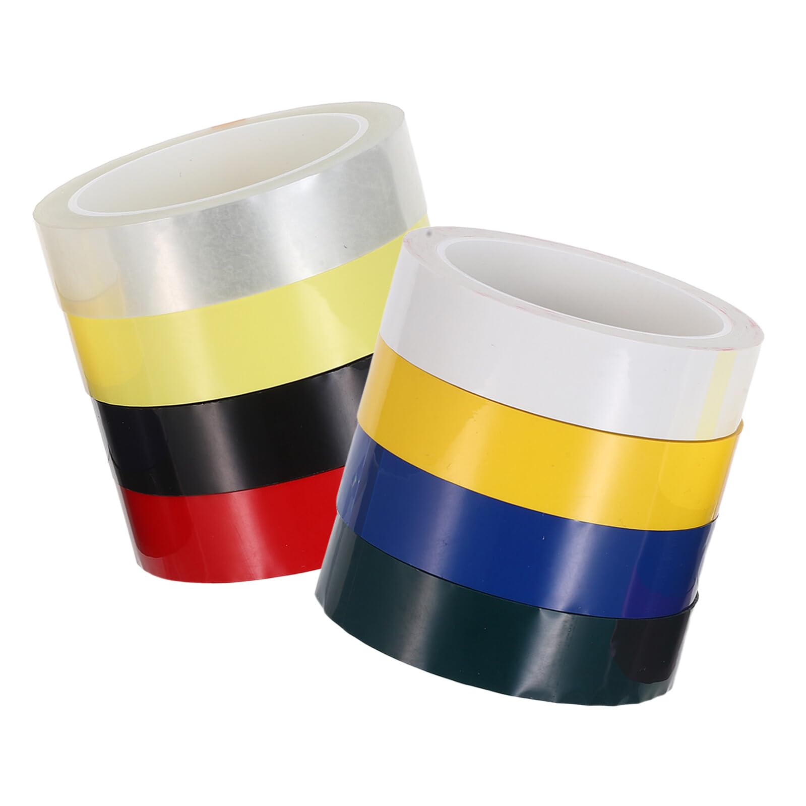 SEWACC 8 Stück Farbiges Markierungsband aus Pet Wetterbeständig und Handreißbar für Scrapbooking und Klassenzimmerbeschriftungen 2,5cm X 6,6m pro Rolle