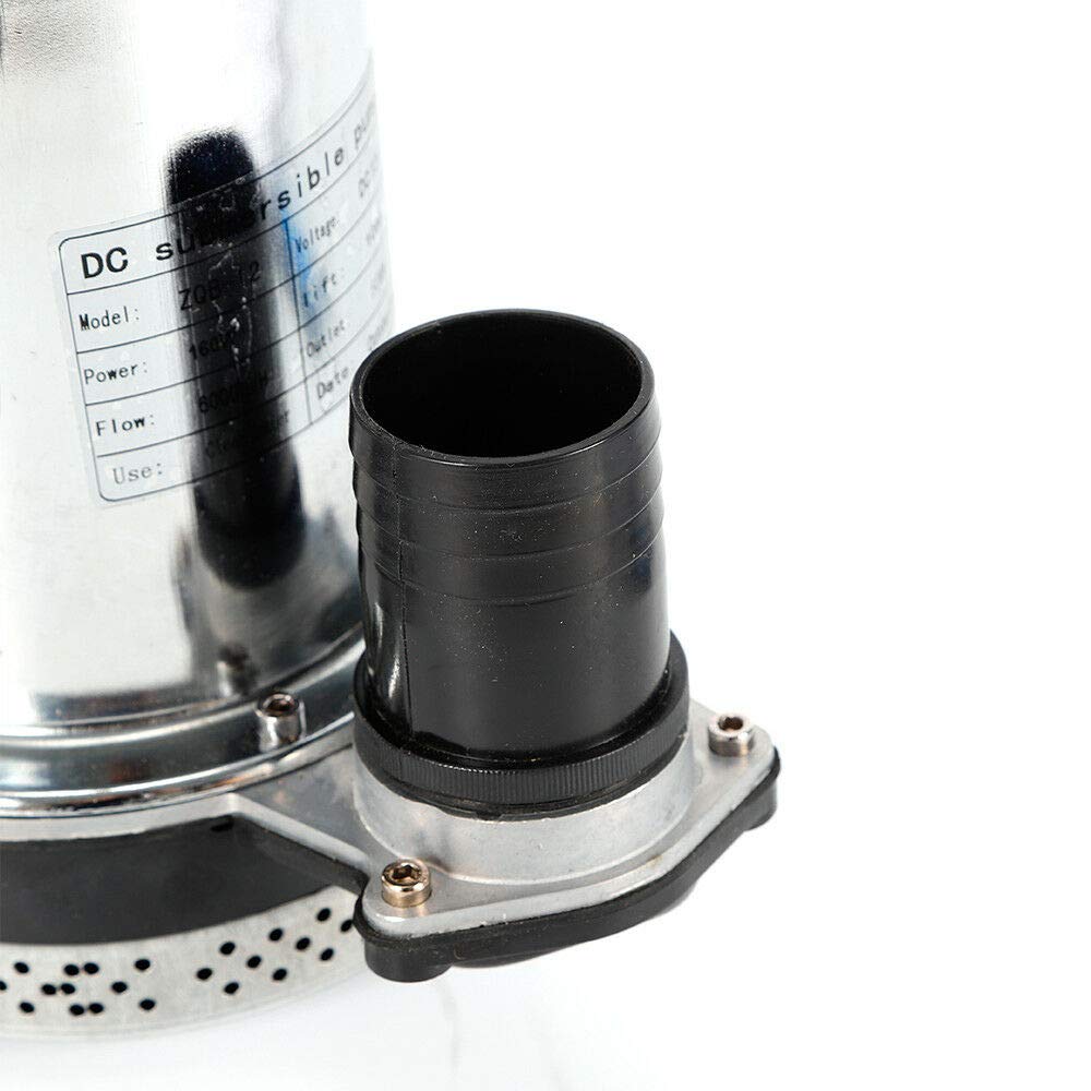 Futchoy Pompa sommergibile DC 12V 160 W in acciaio inox per irrigazione lavaggio auto portata massima: 6000 l/h