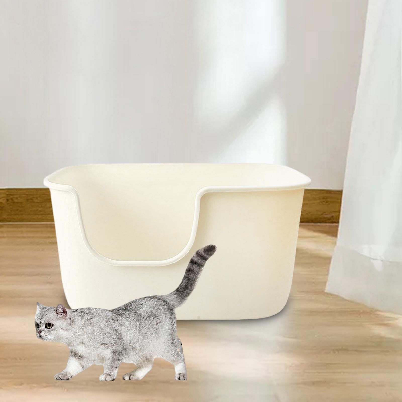 vaschetta per lettiera, Cassetta for lettiera for gatti con coperchio aperto Vasino for(White)