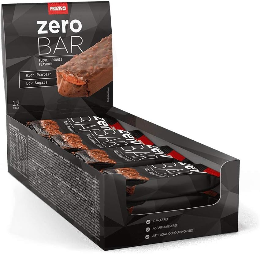 Prozis 12 x Zero Bars 40 g - Low Sugar Fudge Brownie