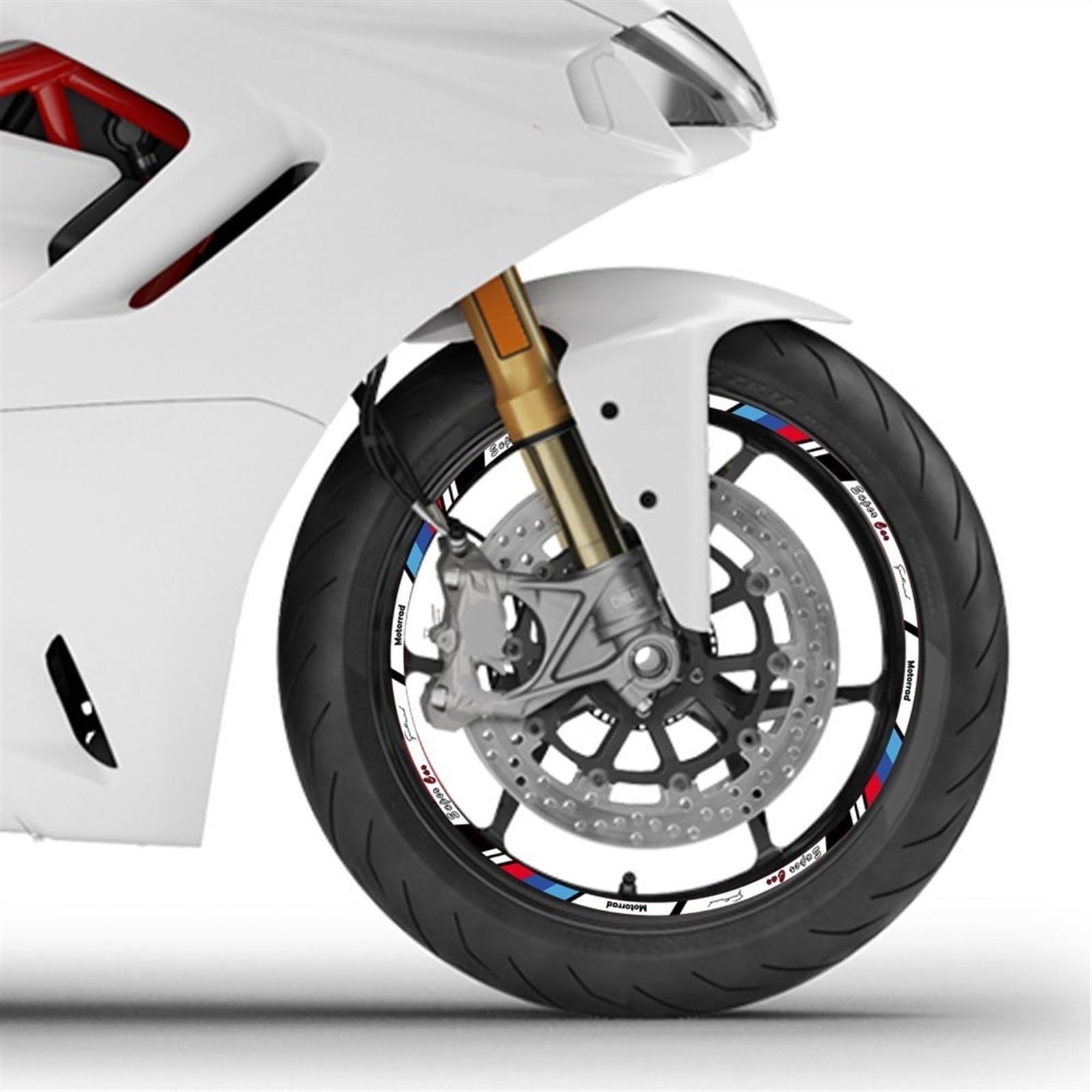 Motorrad Für Z1000sx Für Z1000SX Reflektierende Felge Streifen Aufkleber Vorne Hinten Vollen Satz Reflektierendes Felgenband(Color17)