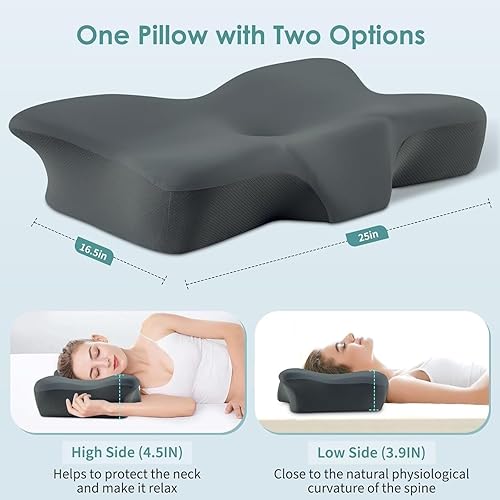 Miniatura 2 de Cervical Neck Pillow - Ergonomic Neck Support Pillow for Pain Relief, Contour Side Sleeper Pillow for Sleeping & Travel, Orthopedic Memory Foam