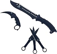 Vista 1 de Falcon Machete Juego de 3 piezas con cuchillos y collar de cuchillo Karambit para camping, deportes al aire libre y colecciones.