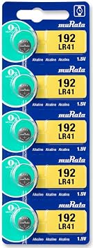 Murata LR41 Battery AG3 392A 1.55V Alkaline Button Cell 5 Batteries