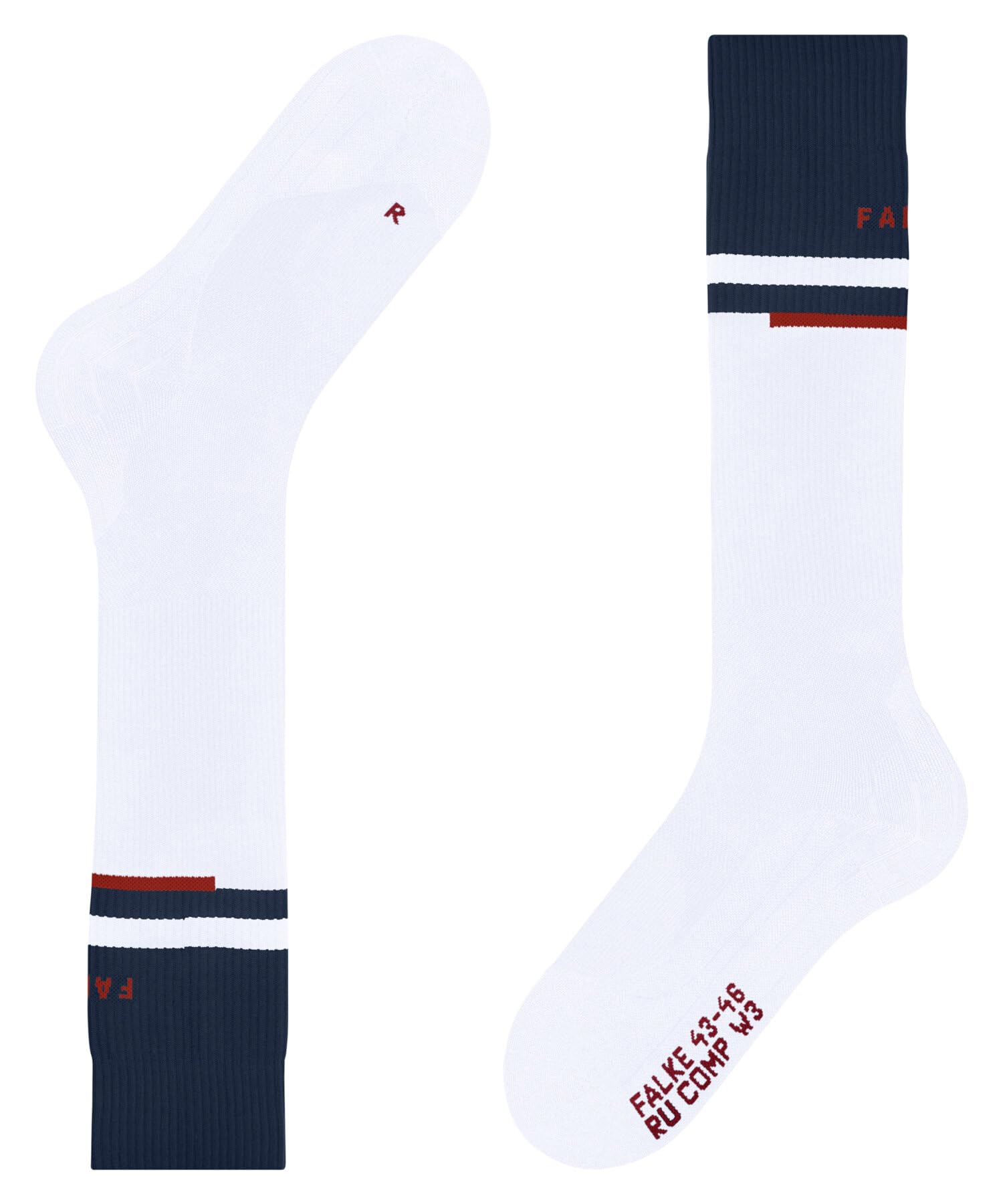 FALKE Mężczyźni Skarpety do biegania RU Compression Energy M Kh materiał funkcyjny kompresyjne 1 Para, Biały White 2006 - Obwód łydki W3, 39-42 W3