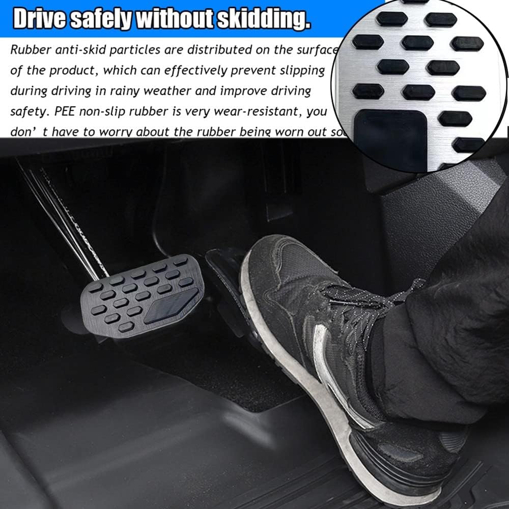 Kakash Custom Interior Accessories for Ford F-150/F150 Expedition 2021 2022 2023 Aluminium Alloy Gas Accelerator Pedal Covers,Anti-Slip No Drilling Brake Foot Pedal Pads 3 Pieces/Set(red)