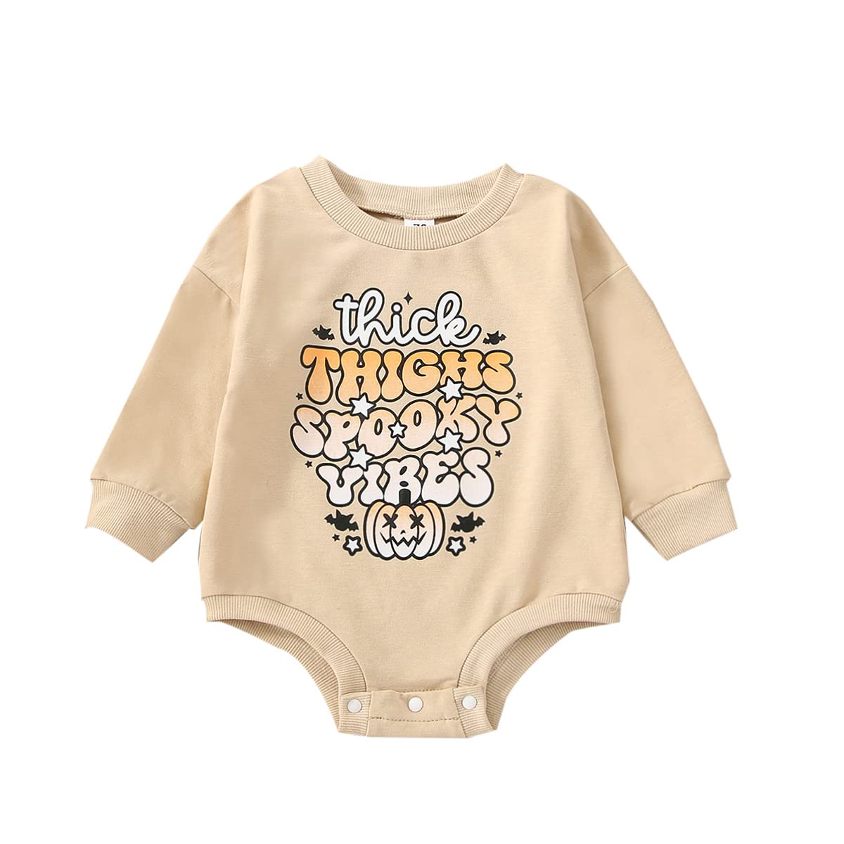 BemeUSWT Baby Halloween Costume Boy Girl Halloween Outfit Pumpkin Romper Long Sleeve Sweatshirt One-Piece Bodysuit Fall Winter Clothes