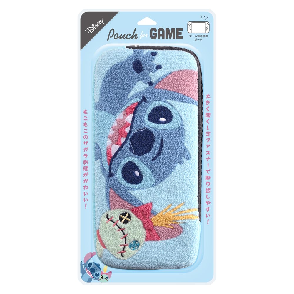 Premium Style 携帯ゲーム用ディズニーキャラクター サガラ刺繍 ポーチ SWITCH2対応 (スティッチ)