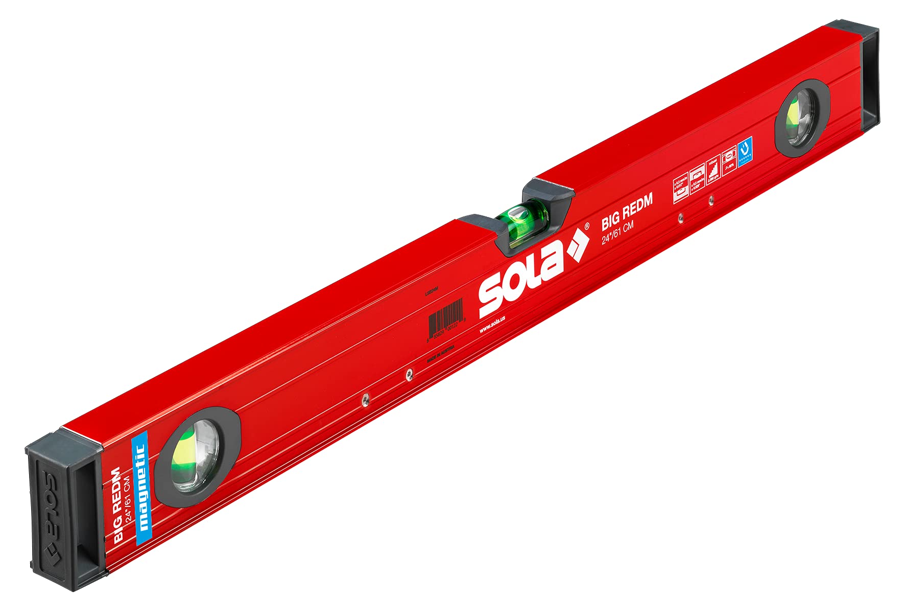 SOLA LSB24LM Box Beam Niveau magnétique Grand Rouge 61 cm