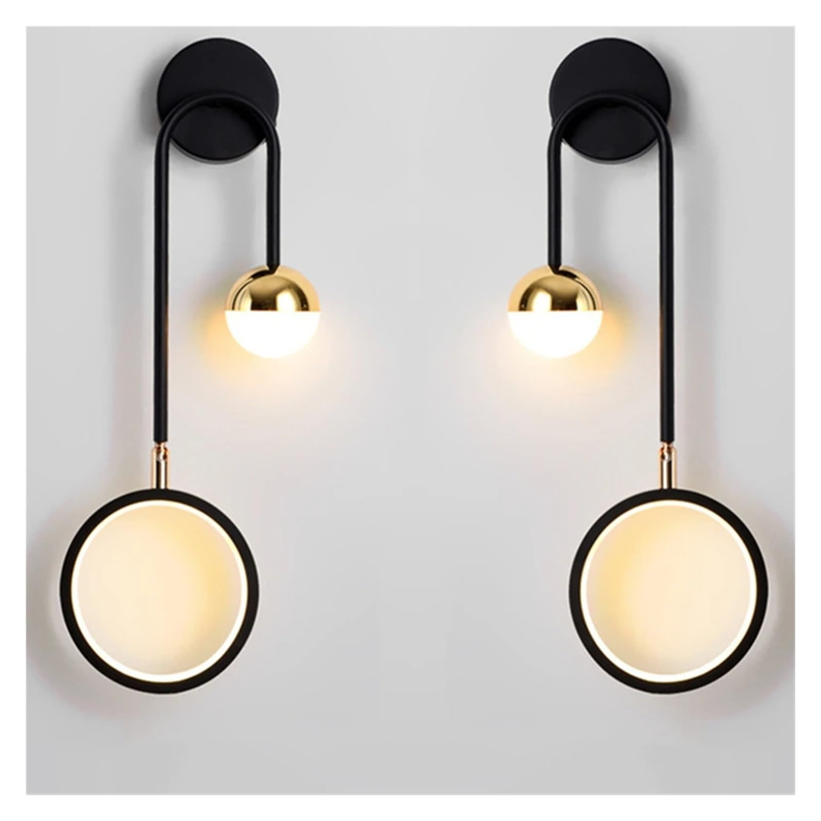 KLXSIVU Adjustable LED Chaner Wall Lights, Black d Sconces for Bedroom & Study Room, Remote Control Pendant Lighting, Dimmer Function, Modern Indoor Lamps (Black Left)