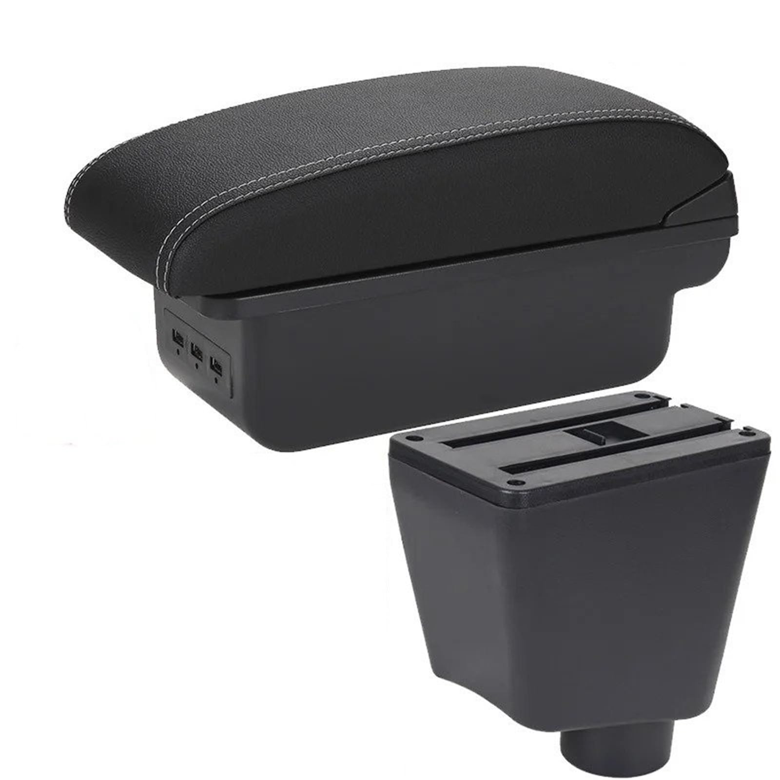 ECBUGAT For Clio 4 For Captur For 3 III IV Car Armrest Box Accessorie Storage Parts Dedicated Interior Car Armrest Box(B3 Black white 3USB)