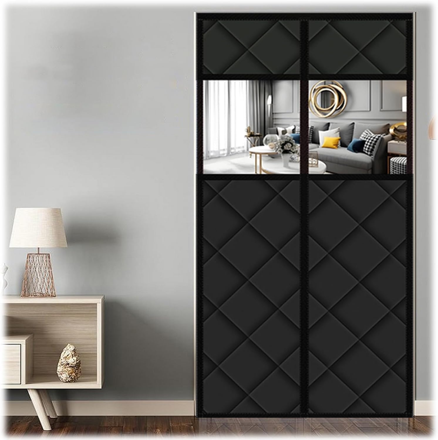Rideau de porte anti froid isolant thermique magnétique étanche noir 140x190cm pour l'hiver