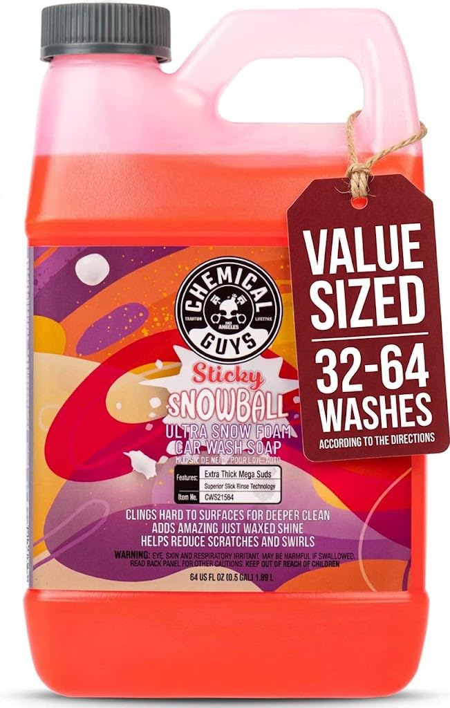 Chemical Guys, Sticky Snowball Ultra Snow Foam Wash Soap, Cherry, 64 oz