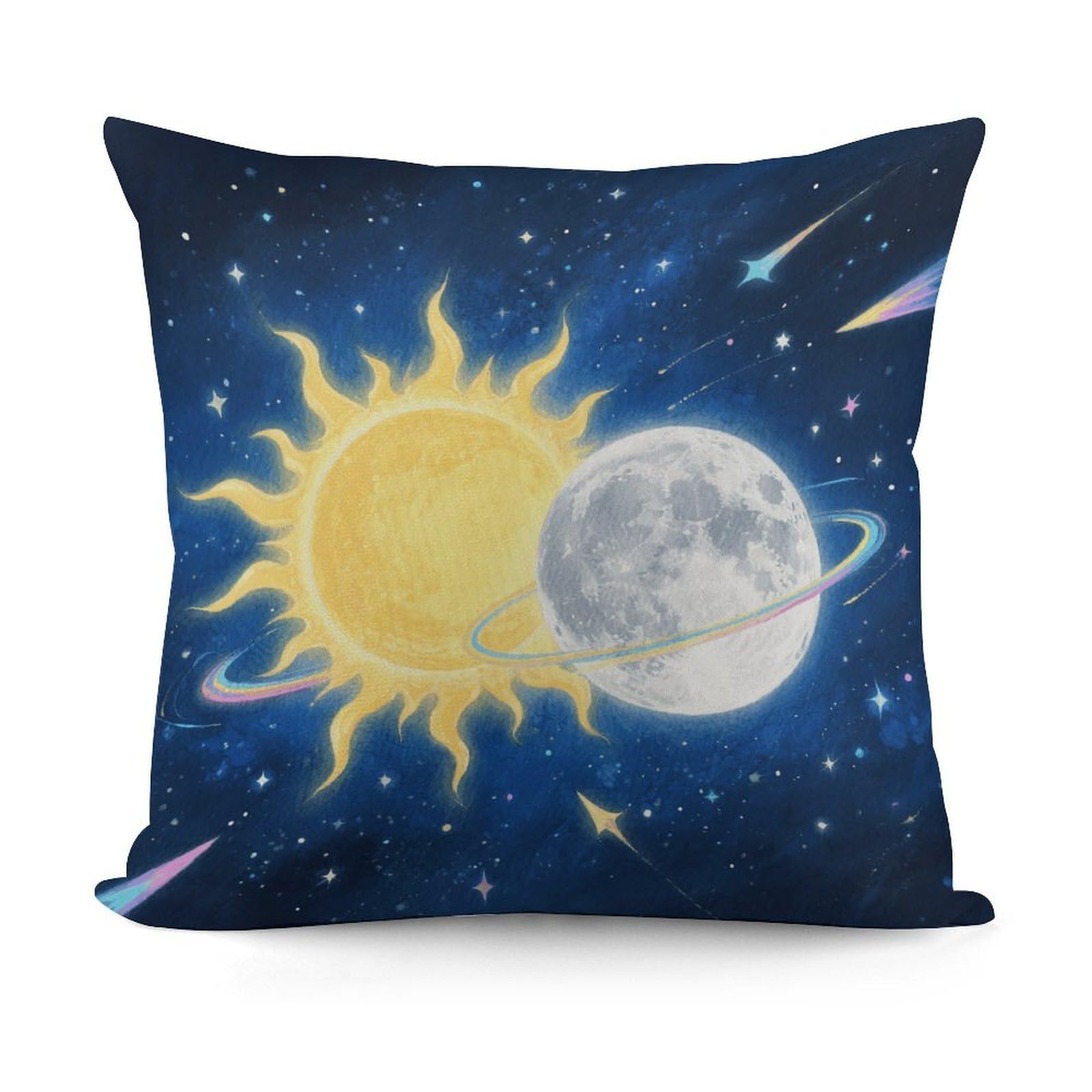 VstaDank Moon Sun Throw Pillow Cover Soft Square Cushion Cover Art Artwork Pillow Covers Mordern Couch Pillow Covers Decorative Cushion Case for Chair Couch Bedroom Living Room