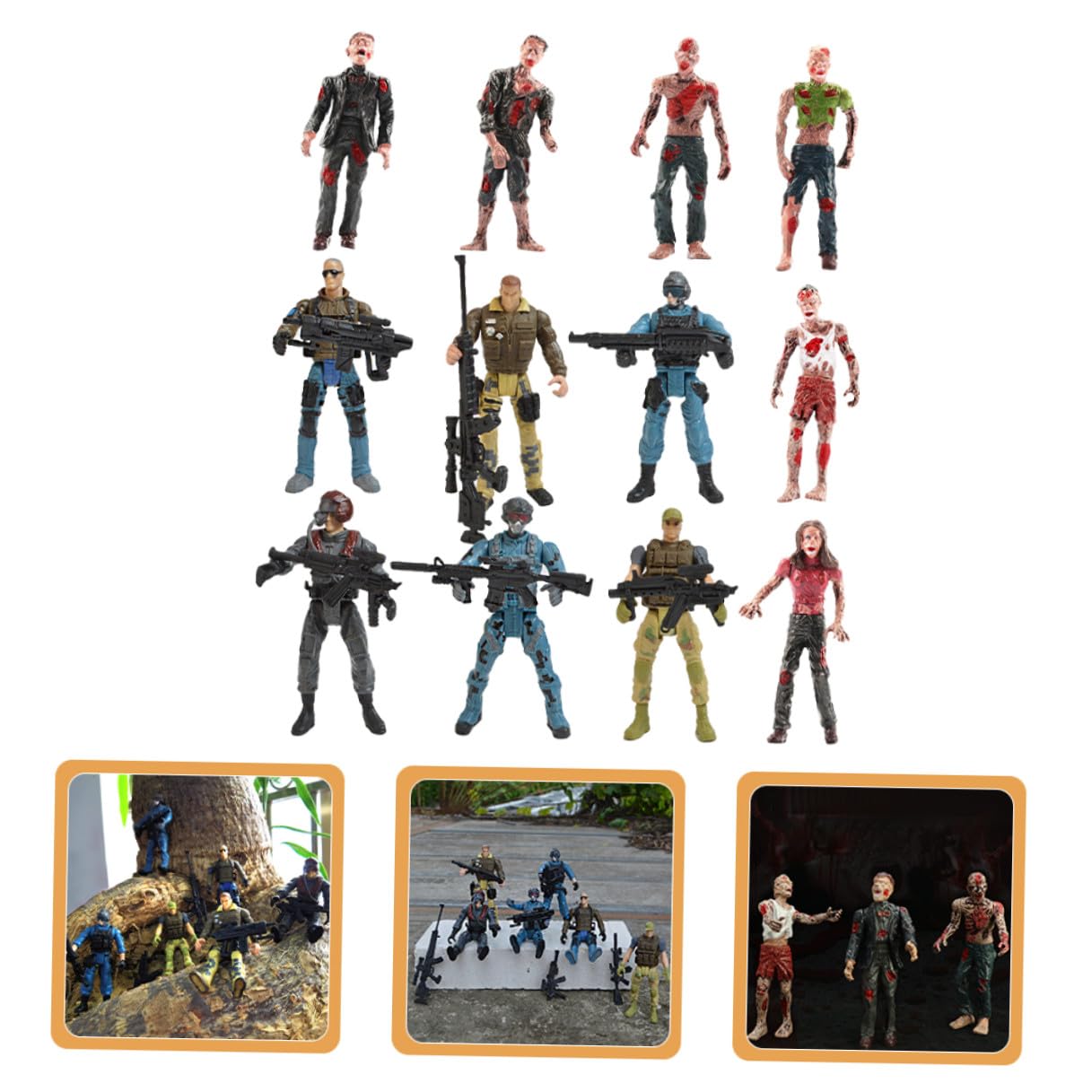 Soldatini Esercito Giocattoli Figure 12 Pezzi in Plastica | Modelli Militari Articolati, Aspetto Realistico, Set da 1 Confezione, per Ragazzo Ragazza Stile Casuale