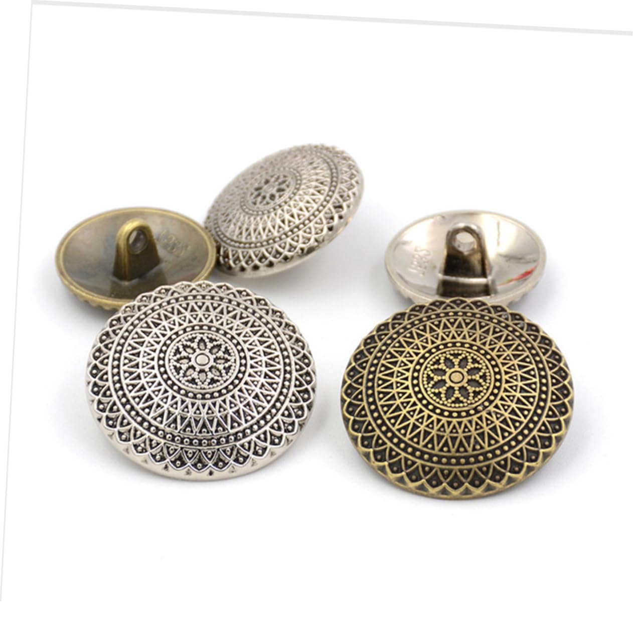 Bottoni Metallici Retrò per Cappotto 25mm Argento 100 Pezzi