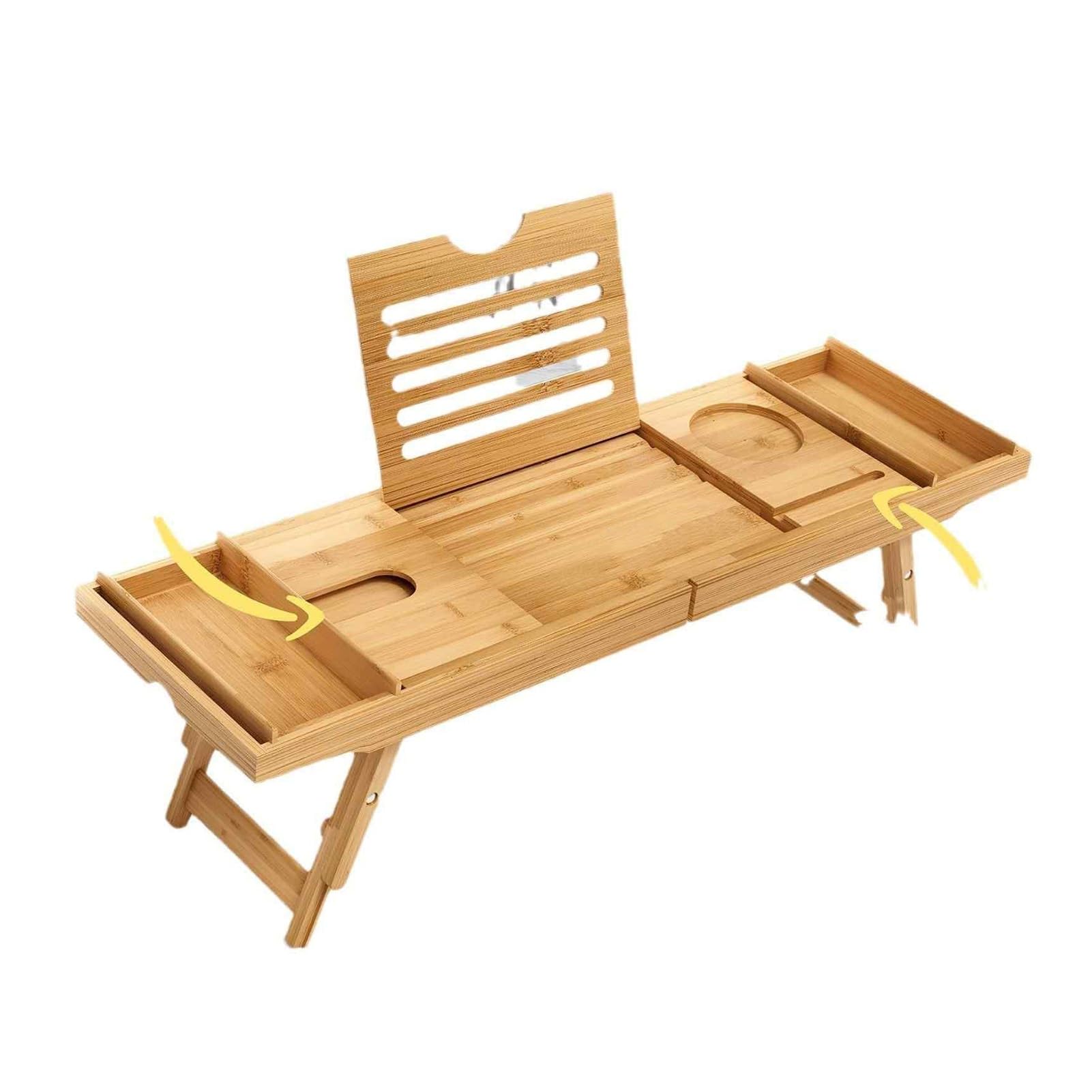 Bandeja de baño de madera expandible – Estante portátil independiente ideal para el hogar, perfecto para el día de la madre y regalo de cumpleaños para mamá relajación y experiencia de spa