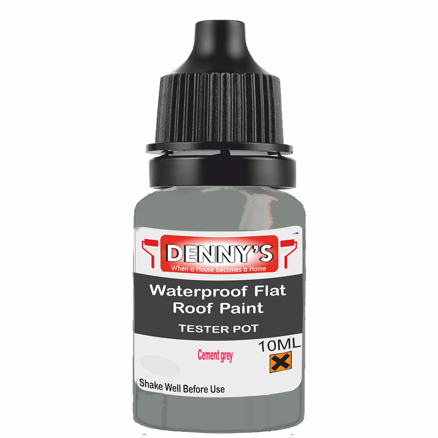 SCOOBYS PAINTS BACK IN THE MIX Chlorinated Rubber Flat Roof Paint – Waterproof Roof Sealer & Leak Repair Coating, Quick Drying, High Adhesion (Cement grey, 10ML Tester Bottle)