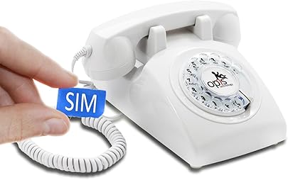 OPIS 60s Mobile m vil sobremesa tel fono Fijo con sim tel fono m vil para Mayores tel fono Retro m vil con Disco marcar Blanco OPIS 60s Mobile m vil sobremesa tel fono Fijo con sim tel fono m vil para Mayores tel fono Retro m vil con Disco marcar Blanco