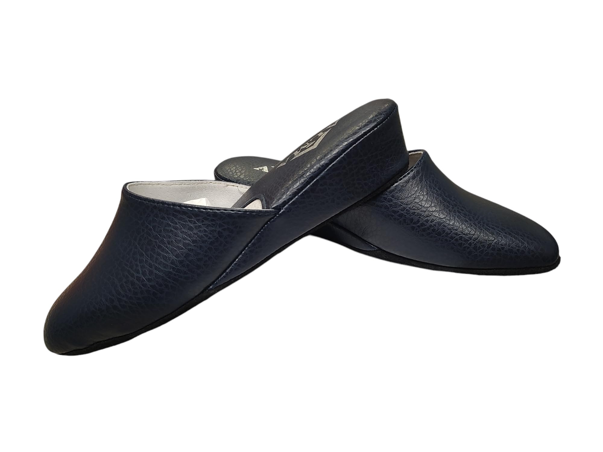 Generico Ciabatte pantofole da donna classiche in vera pelle Alma Made in Italy suola in pelle scamosciata tacco a zeppa 3cm