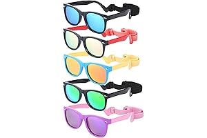 5 Pack Kids Sunglasses: Silicon Unbreakable, Polarized, UV Protection for Boys & Girls