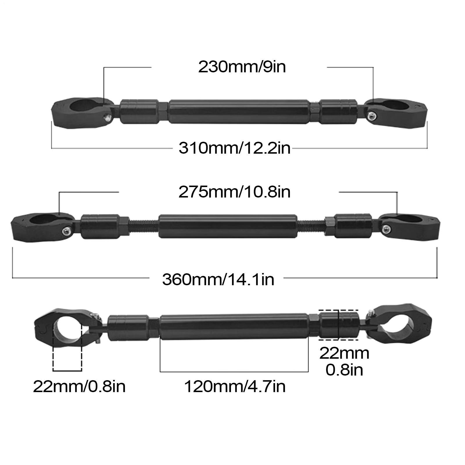 Barra di bilanciamento moto - Staffa stabilizzatore sterzo per accessori moto | Strumento di modifica per fissaggio del telefono cellulare, illuminazione LED, supporti GPS e regolazione del manubrio