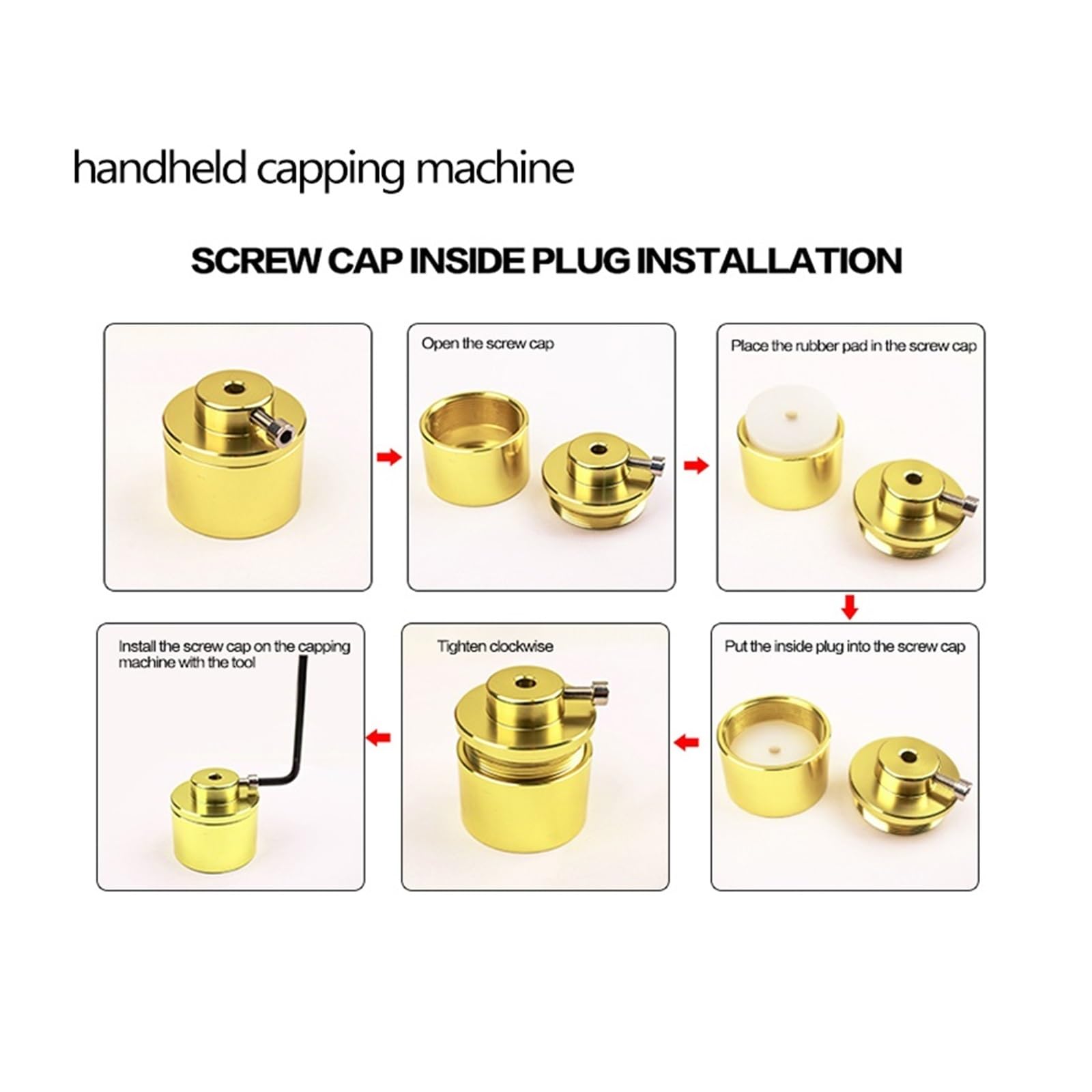 Manual Capping Machine Screwr Plastic Smoke oil Bottle Capping Machine Capper(10-30MM),DIY Tools