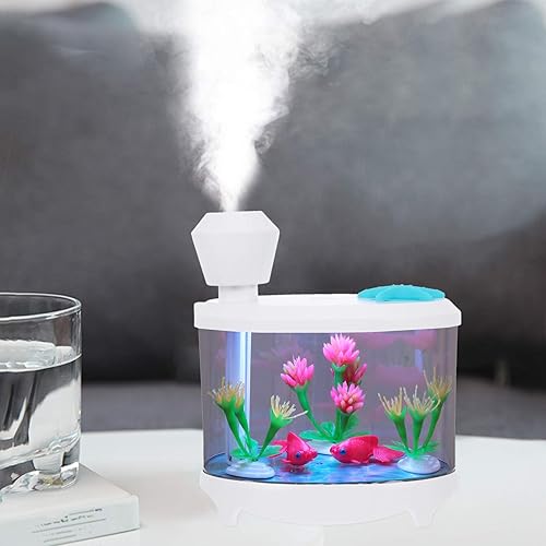Miniatura 3 de Healifty Humidificador USB creativo tanque de peces planta difusor de aceite esencial hogar mini humidificador de aire luz nocturna para regalos