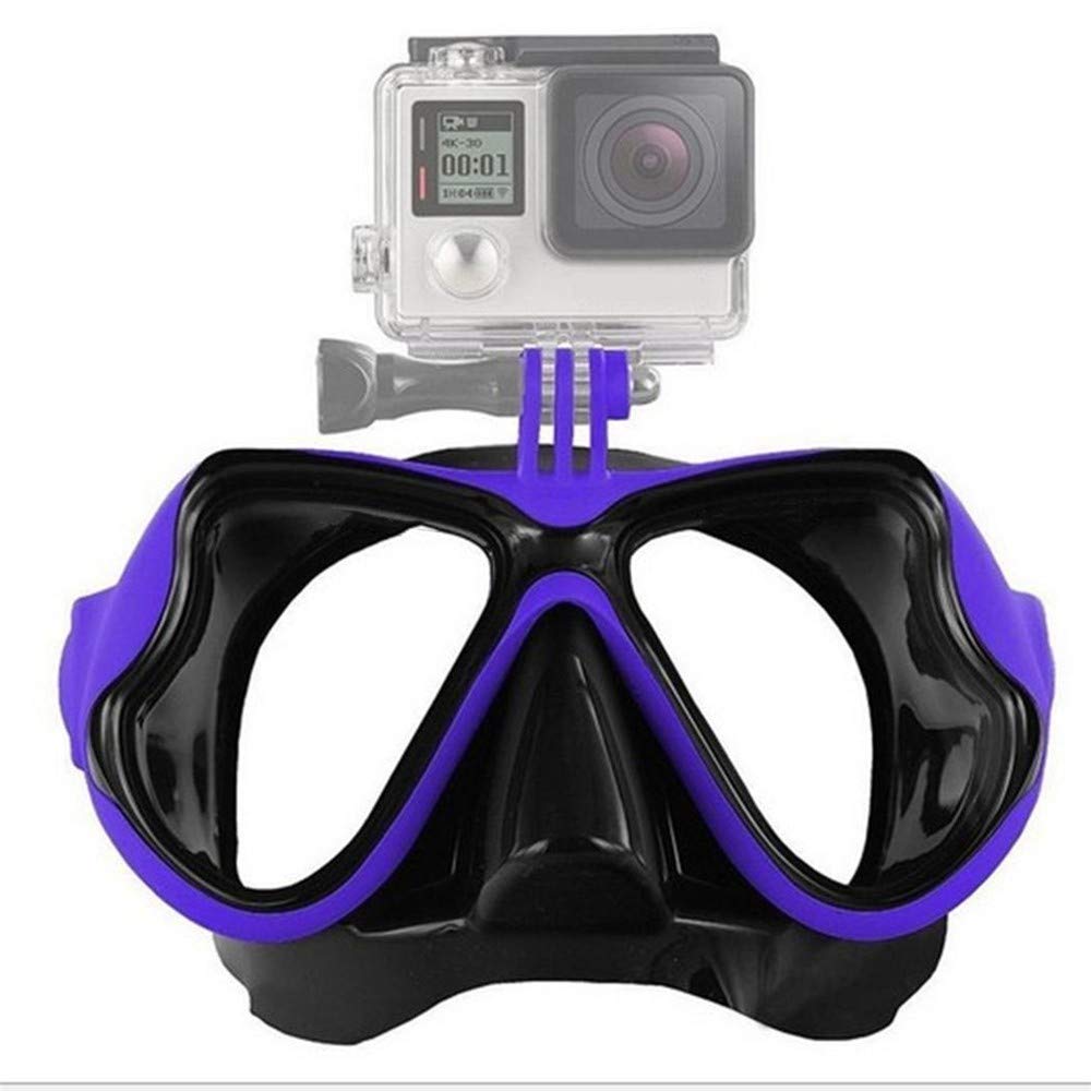 Masque de plongée avec support caméra jaune S/M pour natation