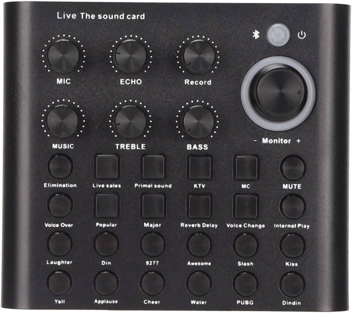 GOWENIC Sound Card Mixer V8P Dual Mic Port USB Live Sound Card Podcast
