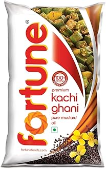 Fortune Premium Kachi Ghani Pure Mustard Oil, 1 ltr pouch