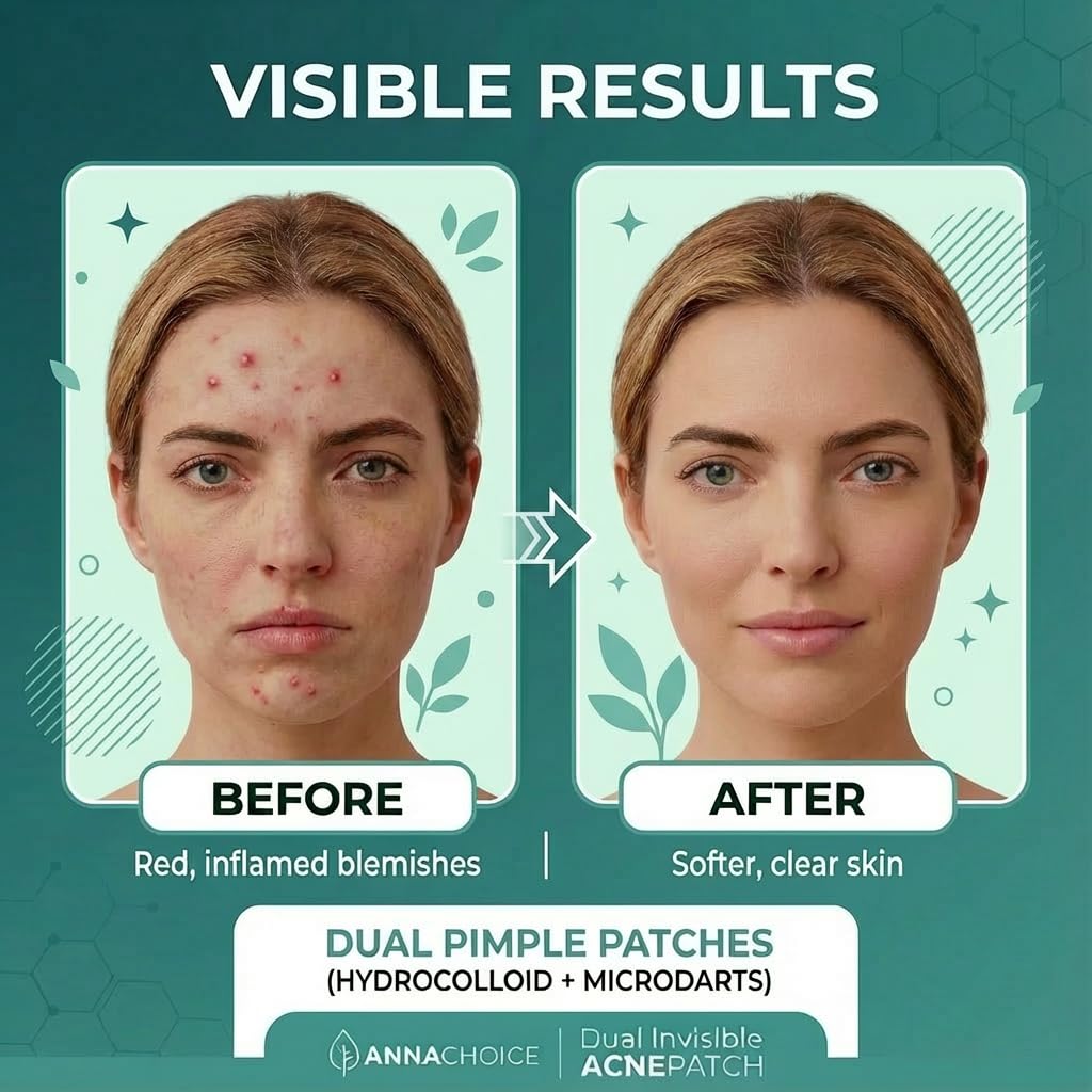Dual Acne Patches-48 Microdart ACNE Patches & 320 Hydrocolloid Pimple Patches Bulk-Invisible Cystic Acne Patch with Salicylic Acid & Hyaluronate for Deep Blemish for Face, Body, Teens & Adults