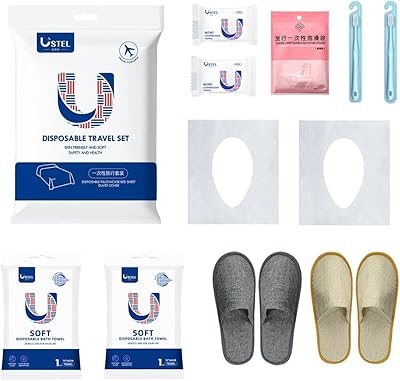 Disposable Sheets for Travel - Queen & King Size Disposable Bed Sheets, Travel Bedding with Disposable Bath Towels, Hotel Travel Essentials & Disposable Travel Items for Hotel Stays, Trips & Camping