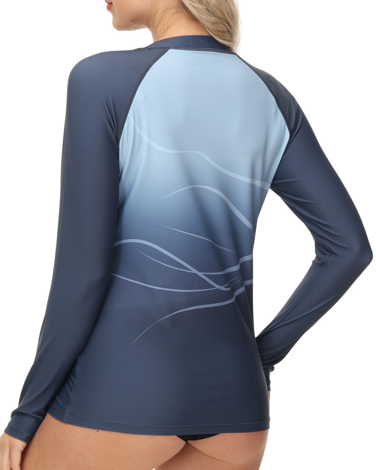 VAYAGER Maglietta da donna Rash Guard UPF 50+, a maniche lunghe, ad asciugatura rapida, per acqua, spiaggia, surf, nuoto, top con foro per il pollice