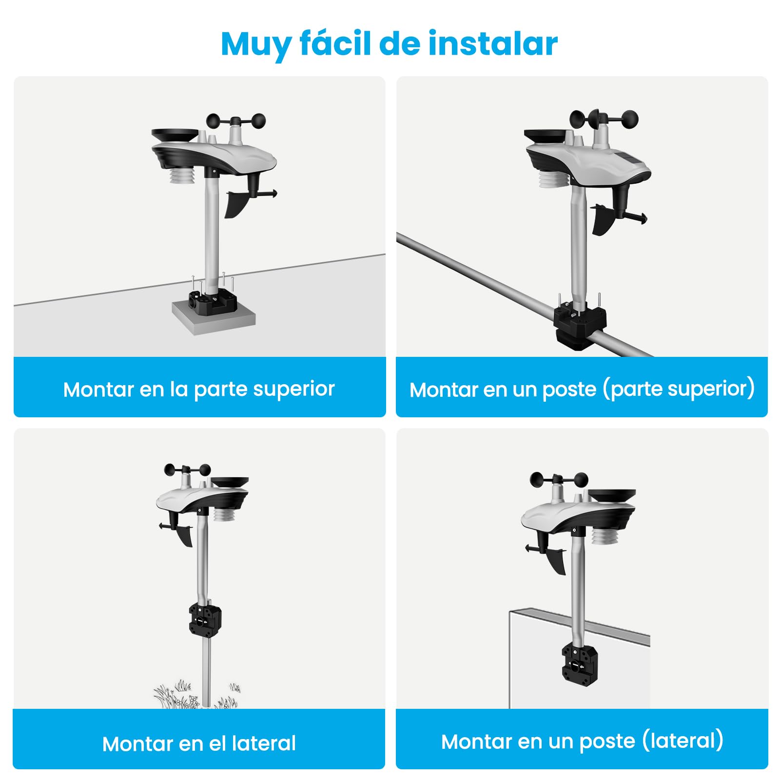 Sainlogic Estación Meteorológica WiFi SA9 con del Tiempo de 24/7 por Weatherseed® AI, Pantalla Grande de 8,5", UV, Pluviómetro, Anemómetro, Almacenamiento de Datos de 2 Años (Solo 2,4 GHz)