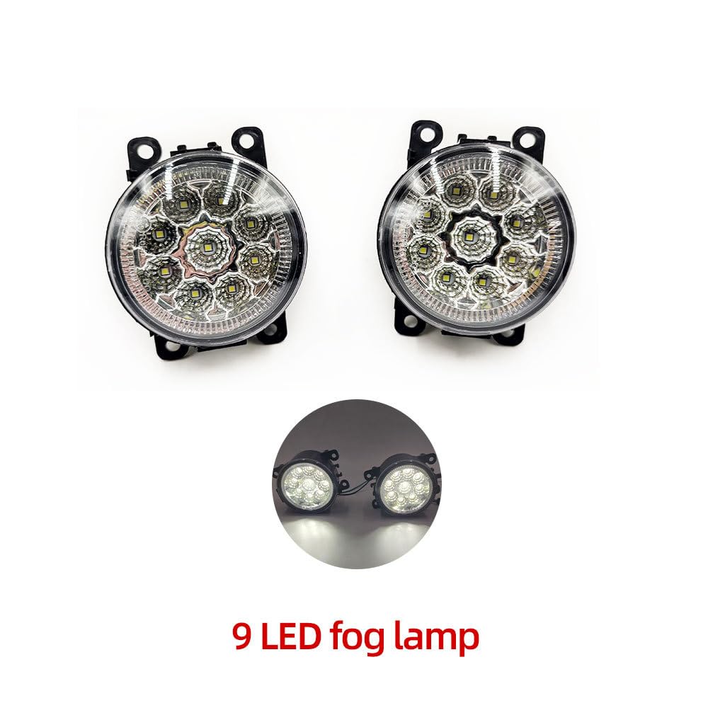 BAKUGO 2 Stück Auto Nebels Chein Werfer Front Stoßstange Licht Nebels Chein Werfer Abdeckung Grill Bezel Für Ford Edge 2015 2016 2017 2018-9LED Set