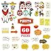 60pcs Mexican Fiesta Photo Booth Props, Konsait Funny Selfie Party Decorations Supplies Birthday Wedding Bachelorette