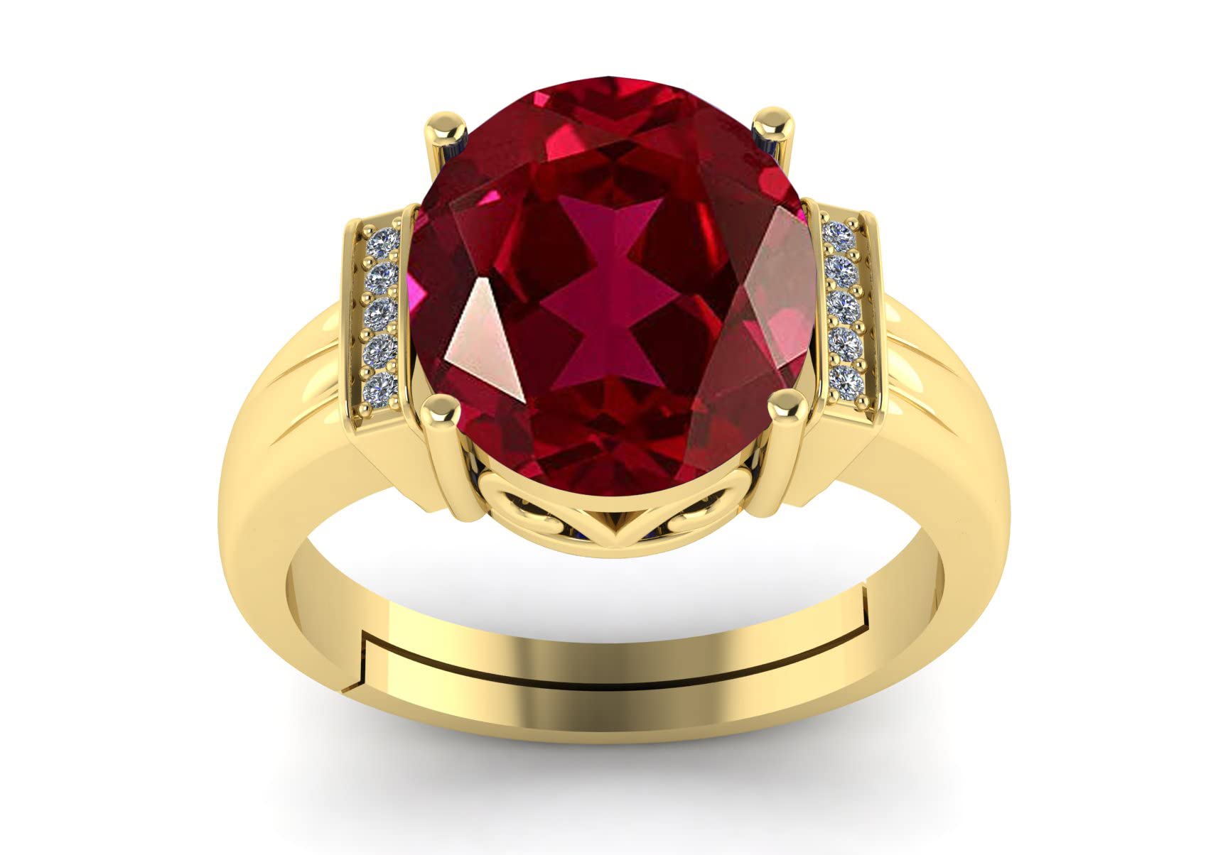 LMDPRAJAPATIS 7.25 Ratti 6.50 Carat Original Red Ruby Manik Gold Ring Certified Gemstone Adjustable Ring For Men And Women