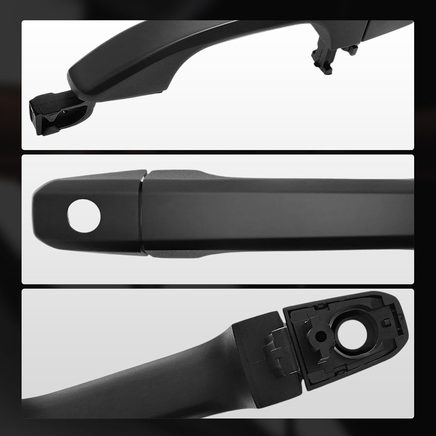 A-Premium Upgraded Metal Exterior Door Handle Compatible with Chevrolet Silverado 1500 LTD 2500 3500 HD, Colorado & GMC Sierra 1500 Limited 2500 HD 3500 HD, Textured Black, 4-PC Set, Front & Rear Side