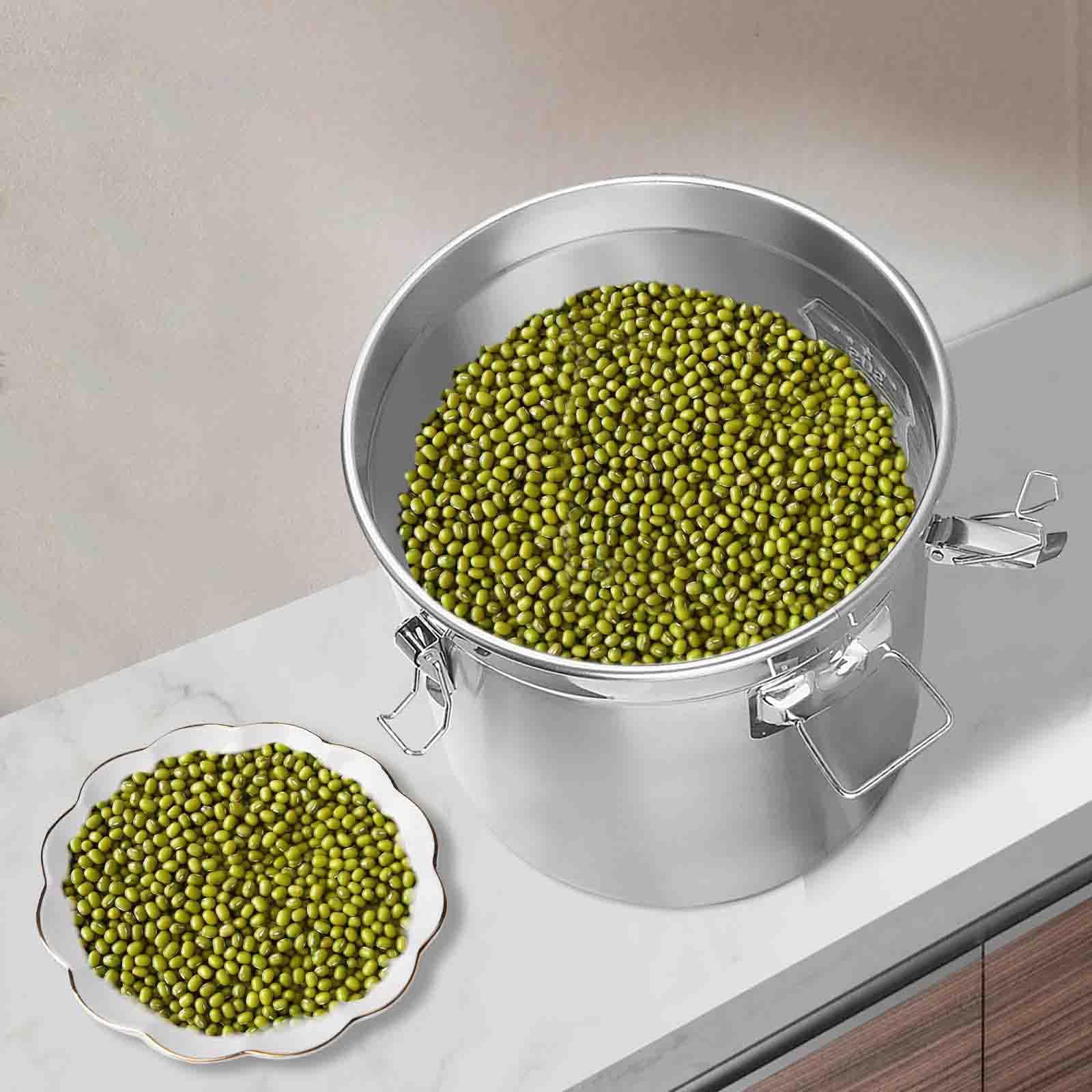 Recipientes de acero inoxidable para almacenamiento de cocina, cubos sellados con tapa, ideales para almacenar arroz, harina, cereales, estilo industrial moderno, opciones de 6L/12L