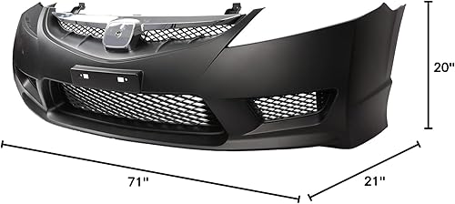 Miniatura 8 de Kit de parachoques delantero estilo R reemplazo W/rejilla para Honda Civic Sedan 4 puertas 8Th Gen 2006-2011 HO1000239