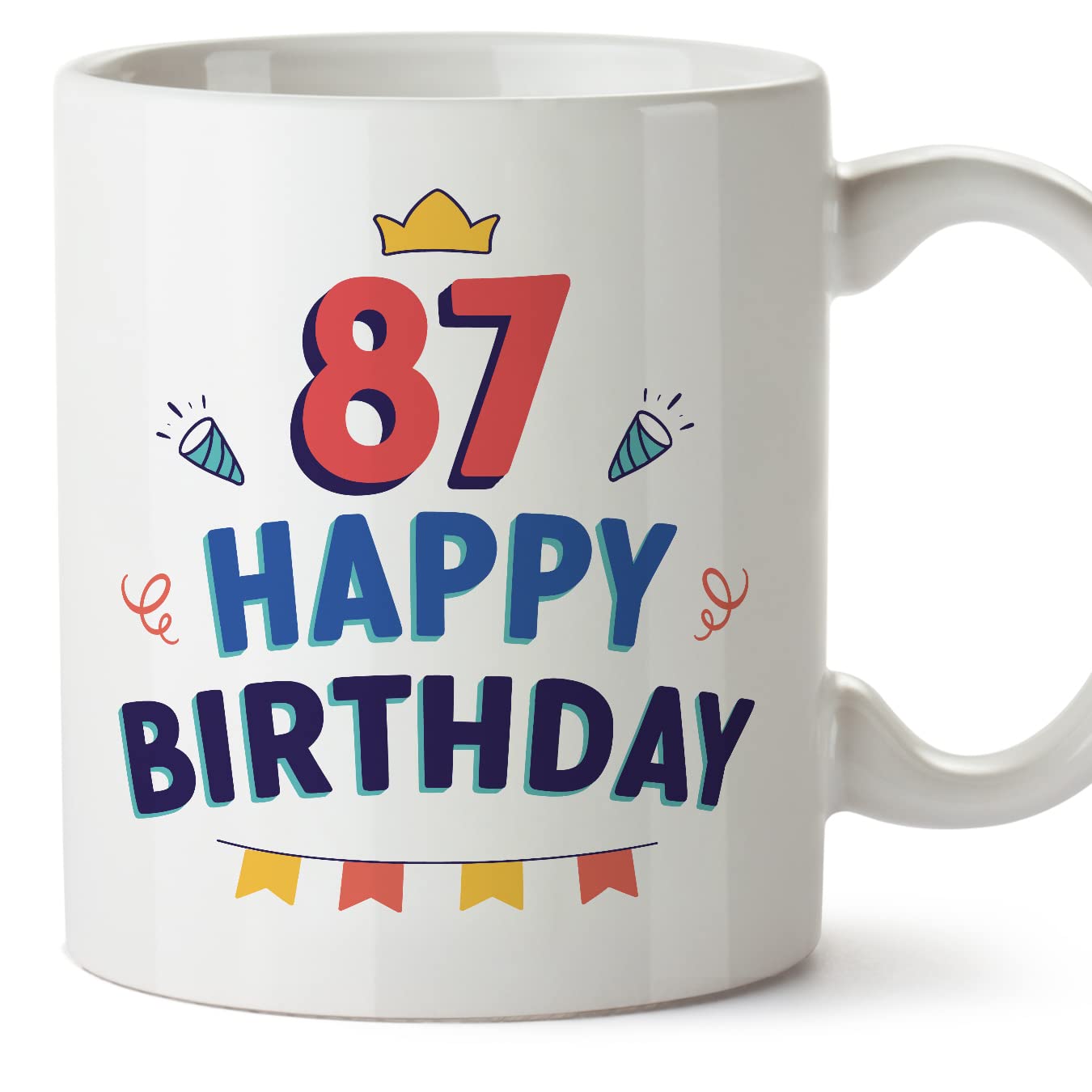 MUGFFINS 87 Birthday Mug - in English - Happy Birthday! - Funny Anniversary Present - 11 oz
